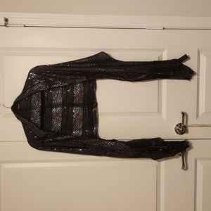 Black and silver sequins scarf
